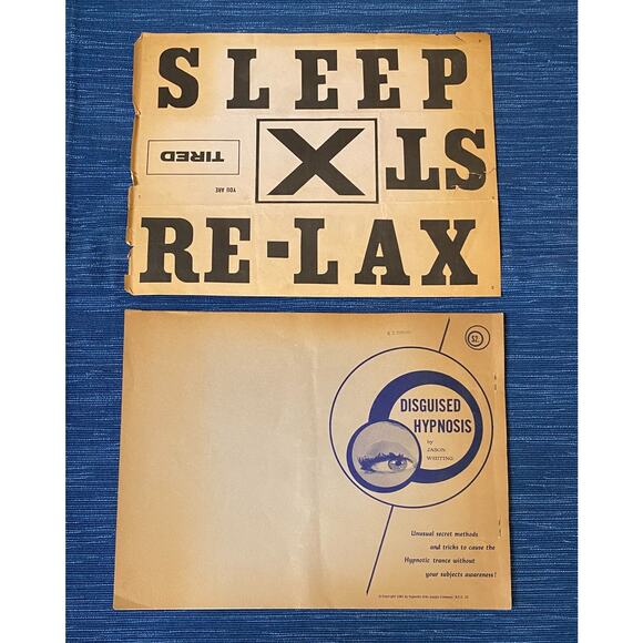 Vtg 1961 Disguised Hypnosis Pamphlet & Chart by Hypnotic-Aids Supply Co., NY 15B - Picture 1 of 2